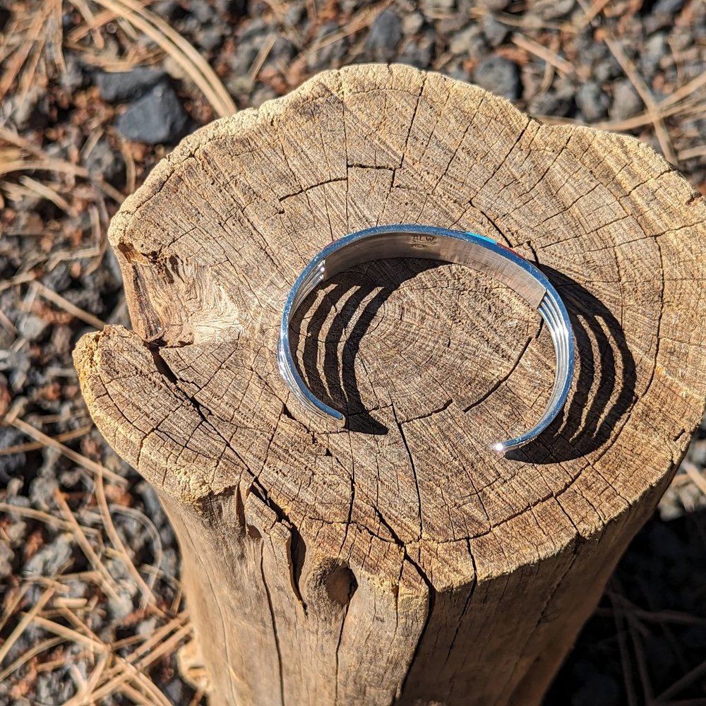 Zuni Cuff Bracelet Genuine NA Jewelry‎ Sterling Silver Native American Sz 6.5*** - Picture 9 of 10